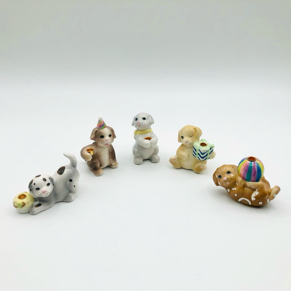 Princess House Puppy Dog Birthday Candle Holders (Set of 5)